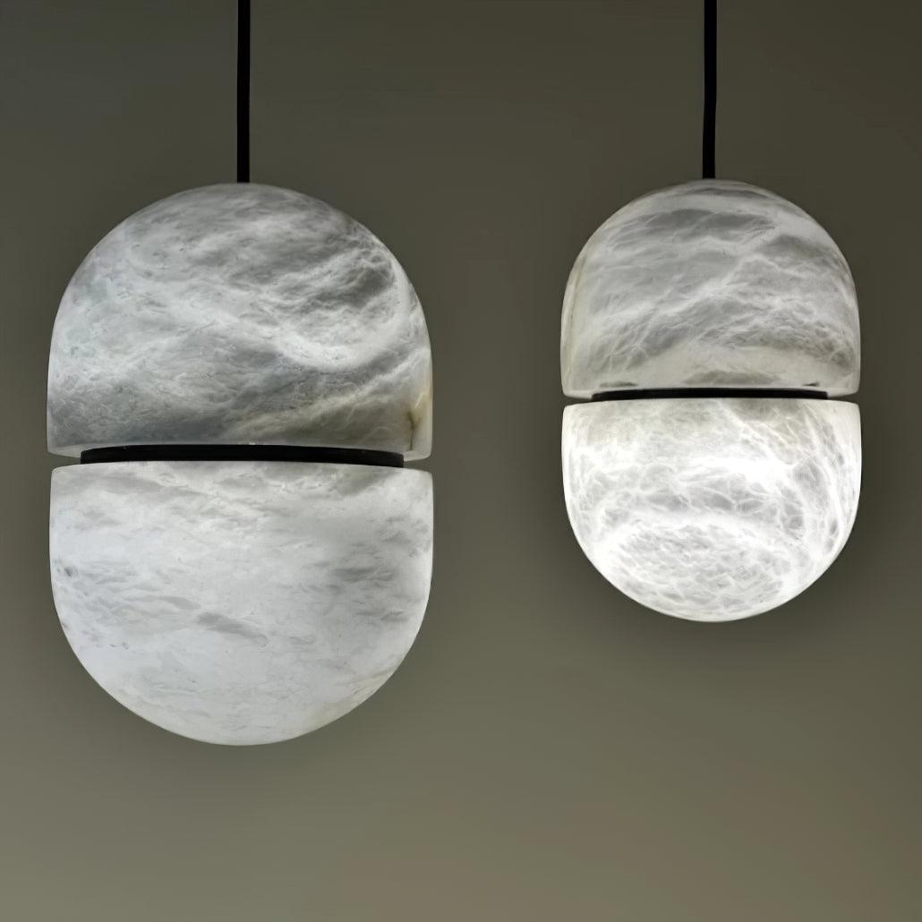 Modern Alabaster Stone LED Pendant Lamp Minimalist Art Hanging Light