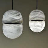 Modern Alabaster Stone LED Pendant Lamp Minimalist Art Hanging Light