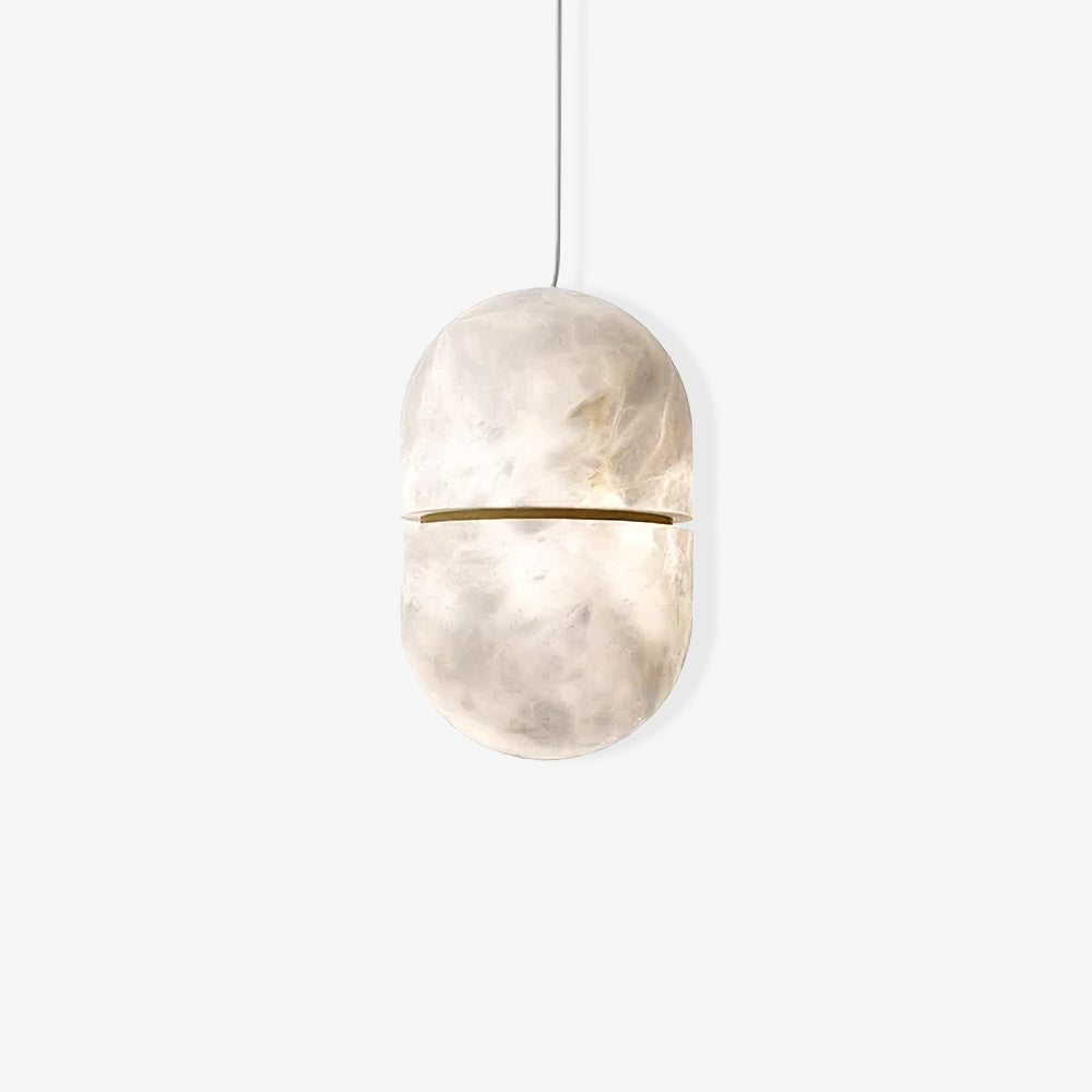 Modern Alabaster Stone LED Pendant Lamp Minimalist Art Hanging Light