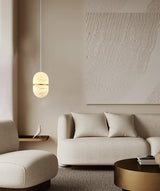 Modern Alabaster Stone LED Pendant Lamp Minimalist Art Hanging Light