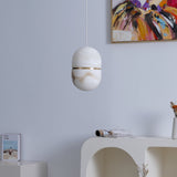Modern Alabaster Stone LED Pendant Lamp Minimalist Art Hanging Light