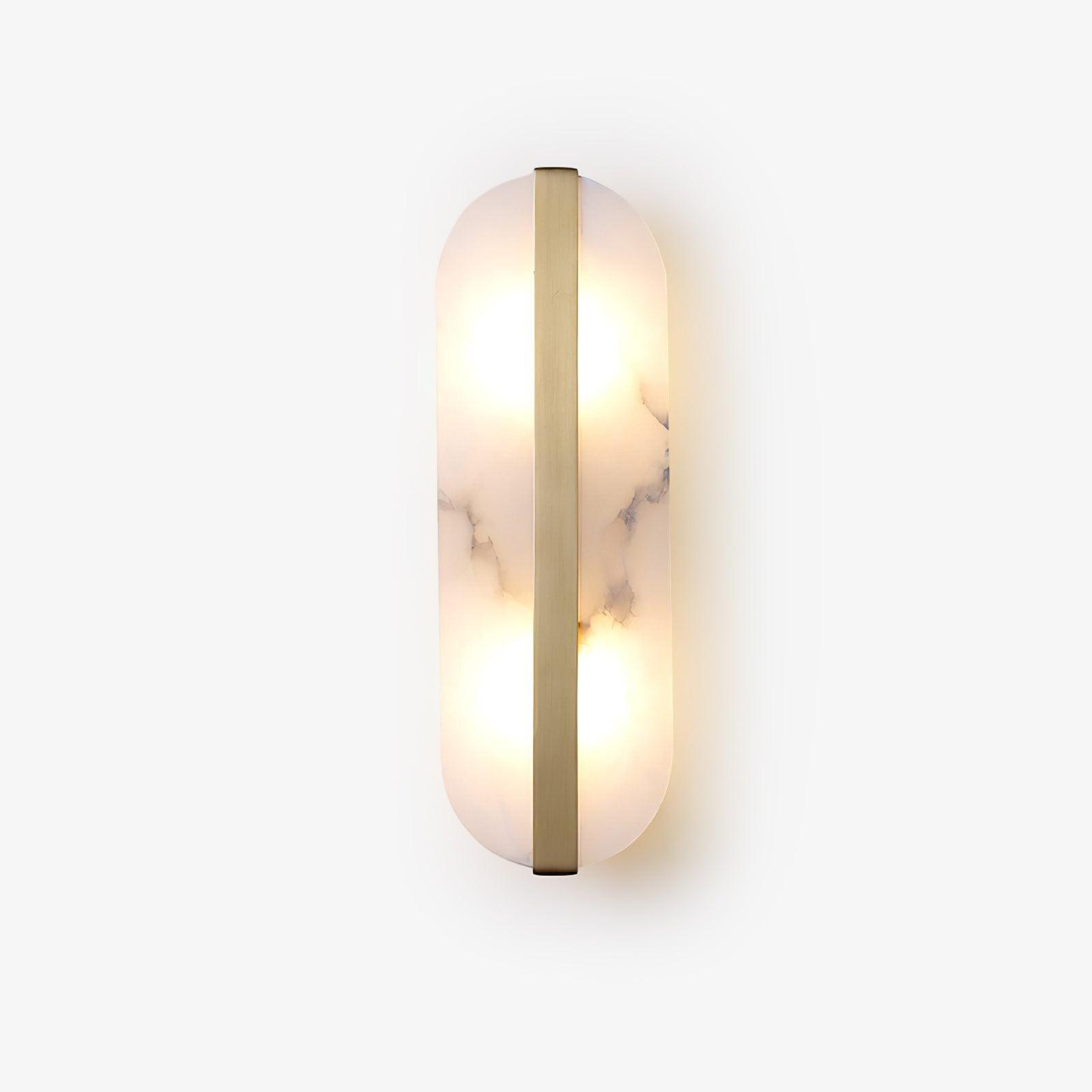 Modern Alabaster Stone LED Wall Sconce with Elegant Brass Finish Light Fixture