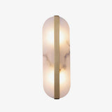 Modern Alabaster Stone LED Wall Sconce with Elegant Brass Finish Light Fixture