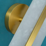 Modern Alabaster Stone LED Wall Sconce with Elegant Brass Finish Light Fixture