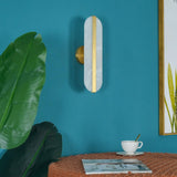 Modern Alabaster Stone LED Wall Sconce with Elegant Brass Finish Light Fixture