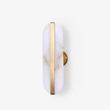 Modern Alabaster Stone LED Wall Sconce with Elegant Brass Finish Light Fixture