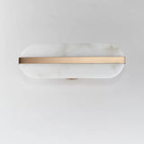 Modern Alabaster Stone LED Wall Sconce with Elegant Brass Finish Light Fixture
