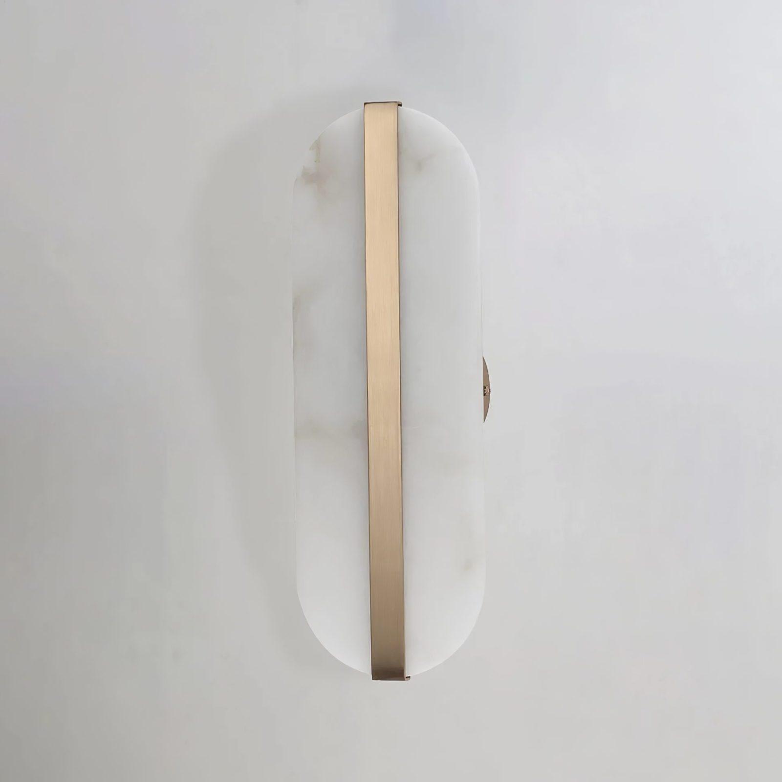 Modern Alabaster Stone LED Wall Sconce with Elegant Brass Finish Light Fixture
