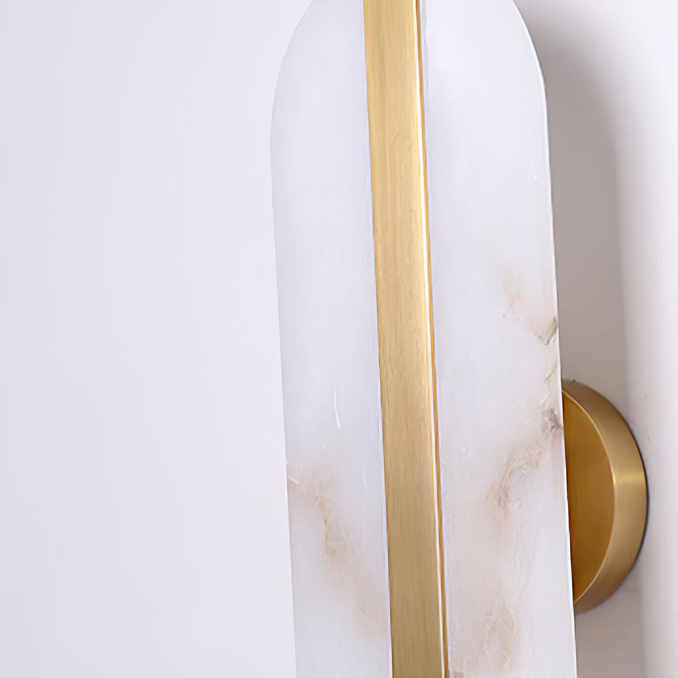 Modern Alabaster Stone LED Wall Sconce with Elegant Brass Finish Light Fixture