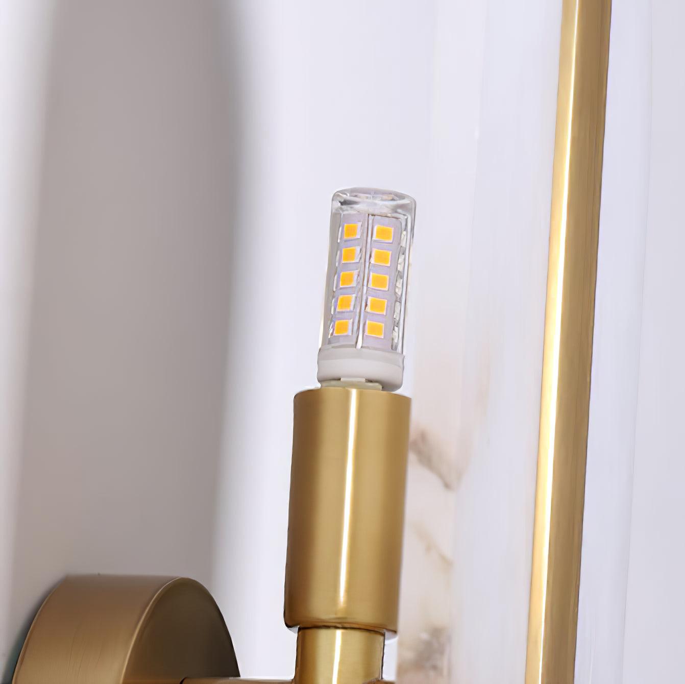 Modern Alabaster Stone LED Wall Sconce with Elegant Brass Finish Light Fixture