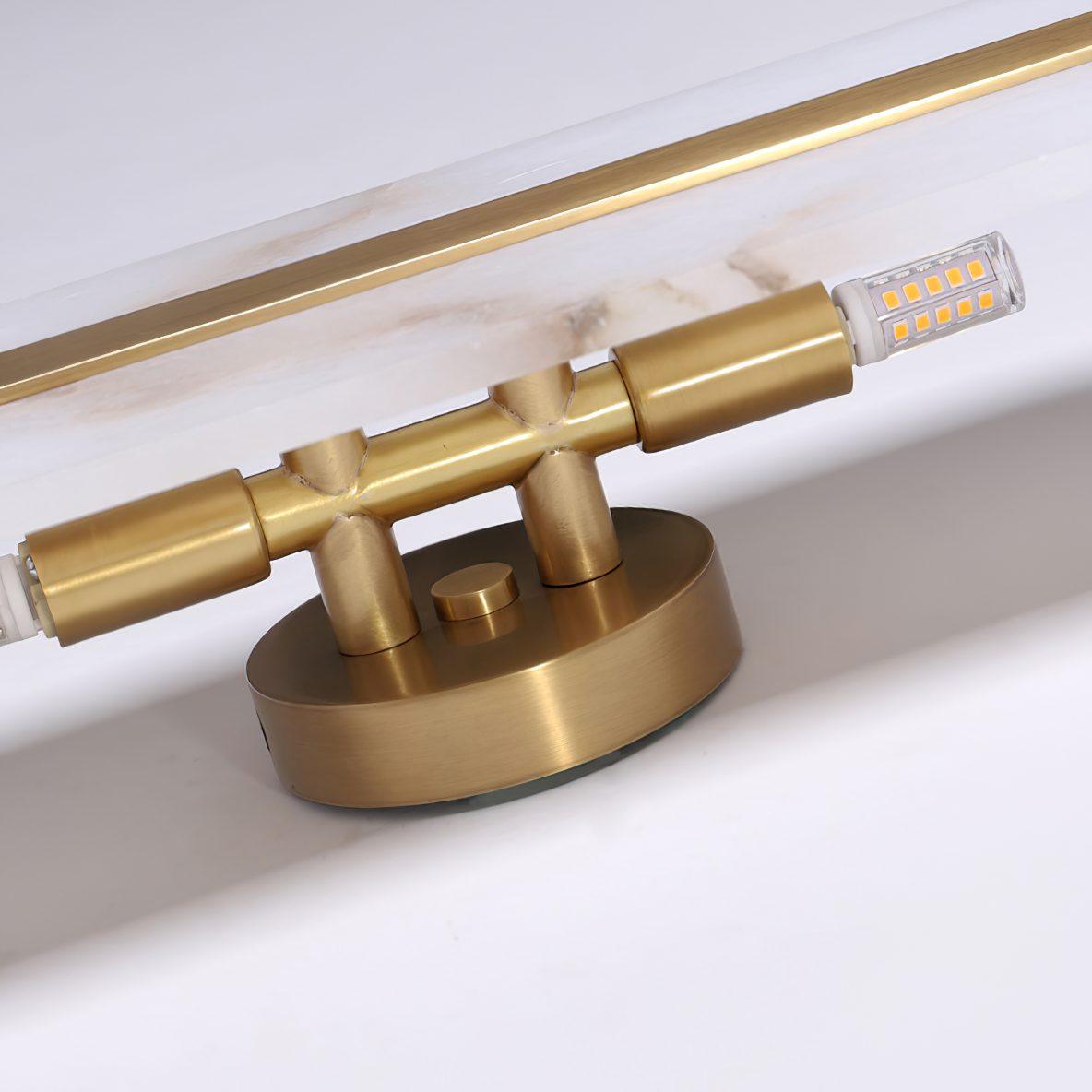 Modern Alabaster Stone LED Wall Sconce with Elegant Brass Finish Light Fixture