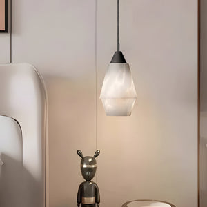Modern Alabaster Stone Pendant Light with Spanish Marble Shade for Kitchen Island