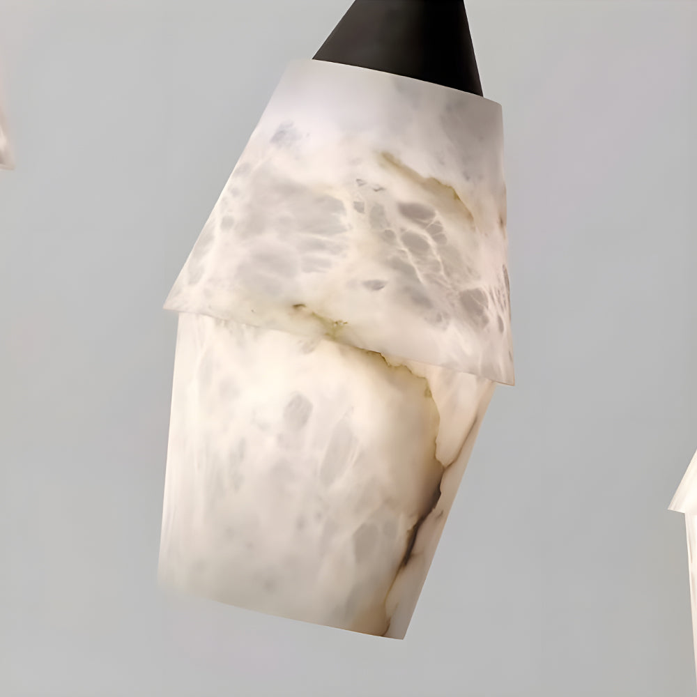 Modern Alabaster Stone Pendant Light with Spanish Marble Shade for Kitchen Island