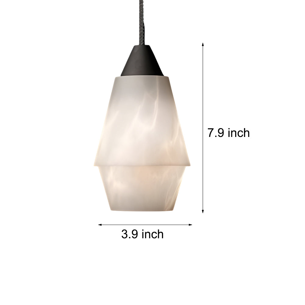 Modern Alabaster Stone Pendant Light with Spanish Marble Shade for Kitchen Island
