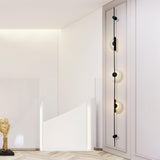 Modern Alabaster Stone Vertical Plug In LED Wall Sconce Accent Light in Gold and Black