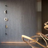 Modern Alabaster Stone Vertical Plug In LED Wall Sconce Accent Light in Gold and Black