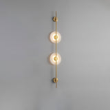 Modern Alabaster Stone Vertical Plug In LED Wall Sconce Accent Light in Gold and Black