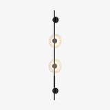 Modern Alabaster Stone Vertical Plug In LED Wall Sconce Accent Light in Gold and Black