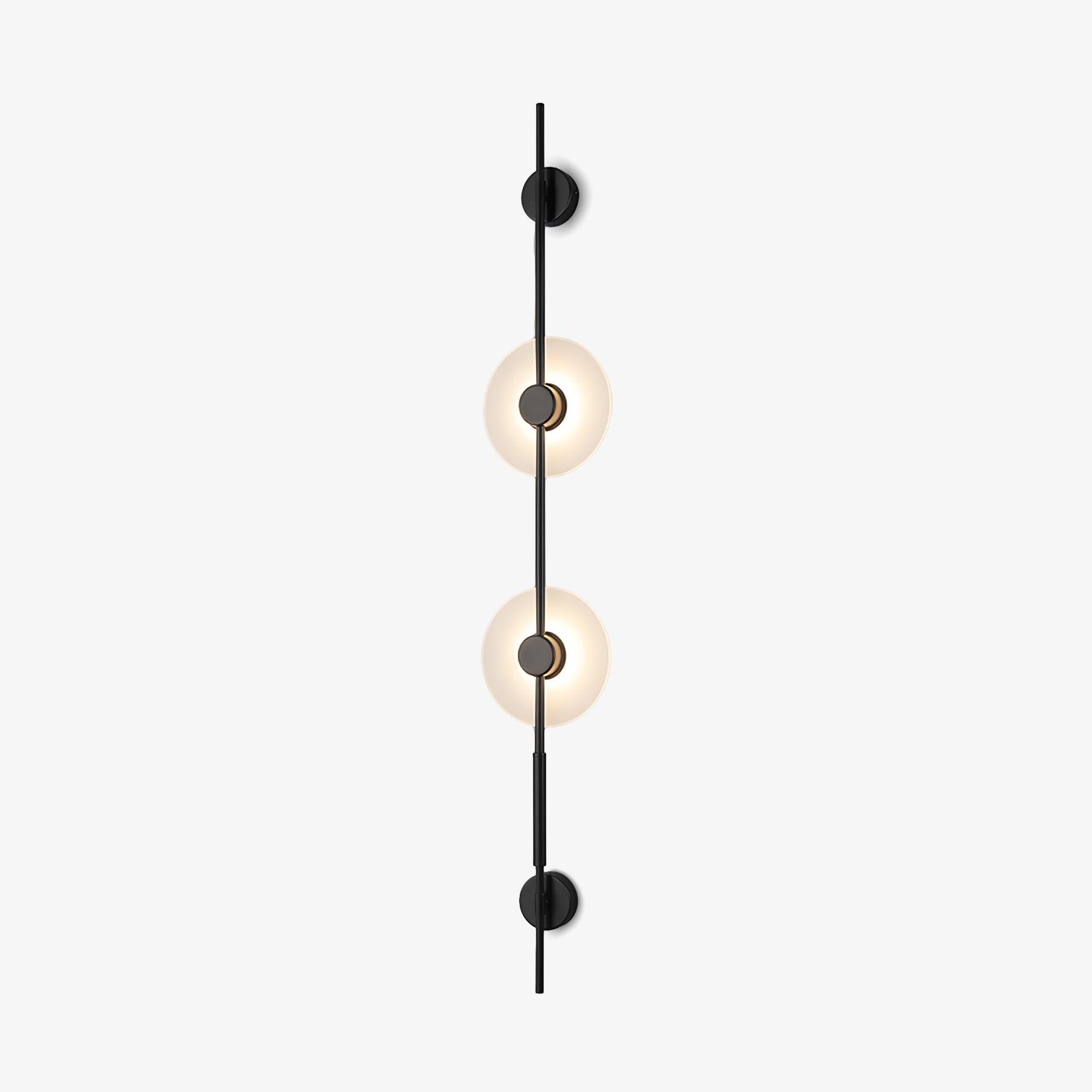 Modern Alabaster Stone Vertical Plug In LED Wall Sconce Accent Light in Gold and Black