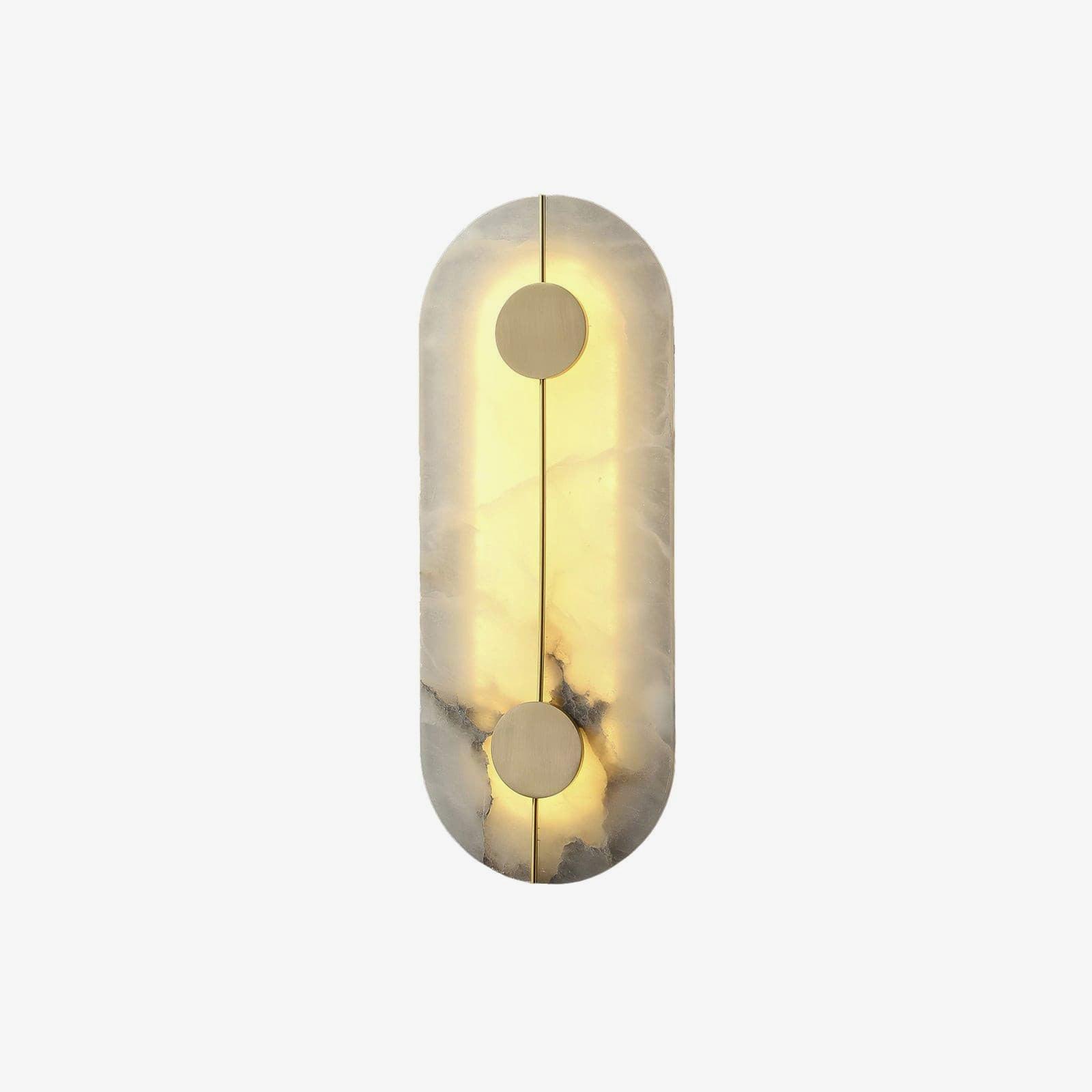Modern Alabaster Stone Wall Sconce Elegant Brass LED Indoor Light for Hallway and Bedroom