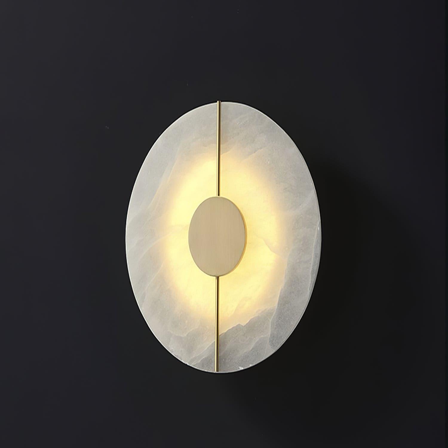Modern Alabaster Stone Wall Sconce Elegant Brass LED Indoor Light for Hallway and Bedroom