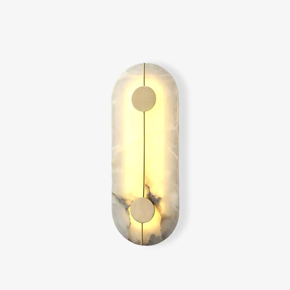 Modern Alabaster Stone Wall Sconce Elegant Brass LED Indoor Light for Hallway and Bedroom
