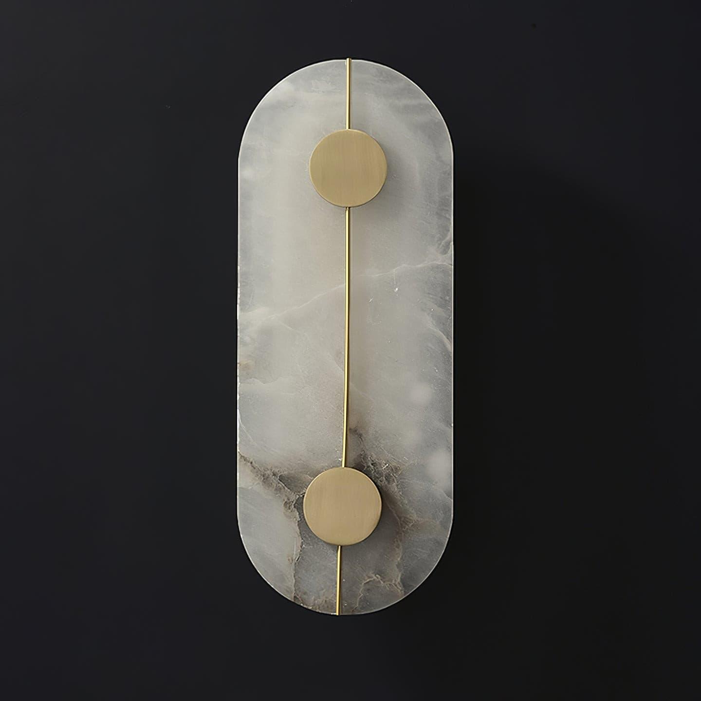 Modern Alabaster Stone Wall Sconce Elegant Brass LED Indoor Light for Hallway and Bedroom