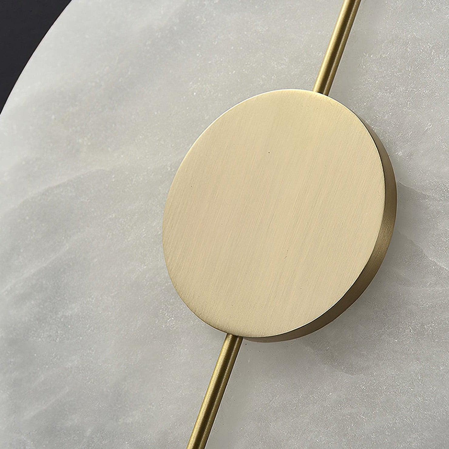 Modern Alabaster Stone Wall Sconce Elegant Brass LED Indoor Light for Hallway and Bedroom