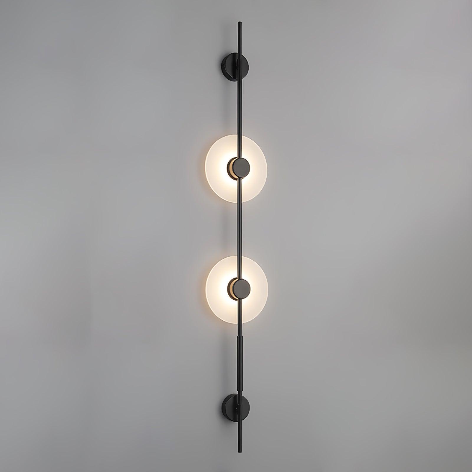 Modern Alabaster Vertical LED Wall Sconce Slim Minimalist Lighting in Gold and Black Finish
