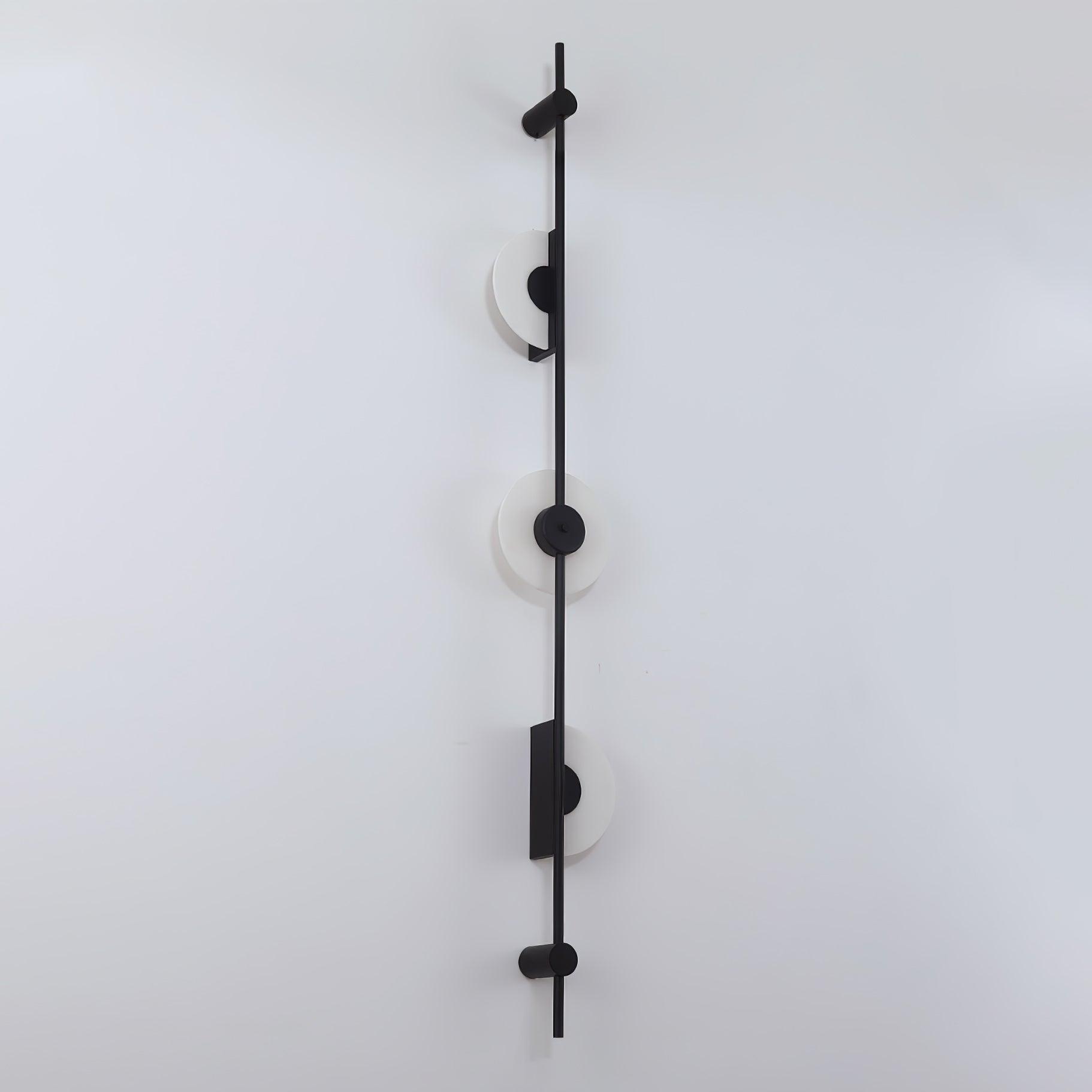 Modern Alabaster Vertical LED Wall Sconce Slim Minimalist Lighting in Gold and Black Finish