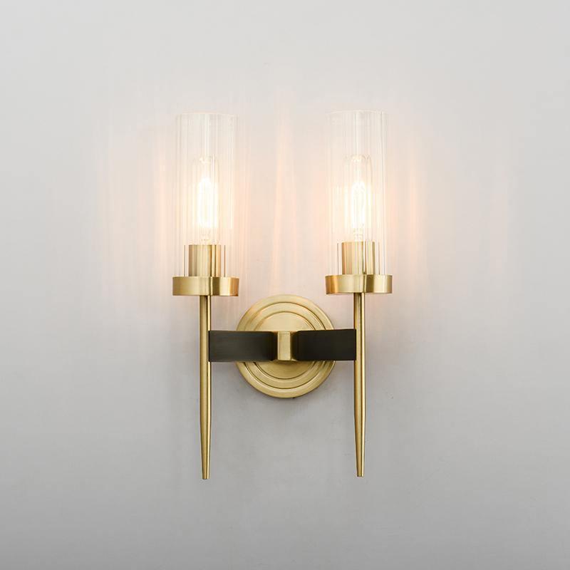 Modern Alouette Brass Wall Sconce Borosilicate Glass Bracket Wall Lamp for Interior Lighting