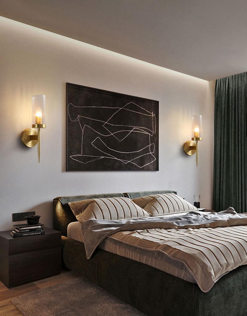 Modern Alouette Brass Wall Sconce Borosilicate Glass Bracket Wall Lamp for Interior Lighting