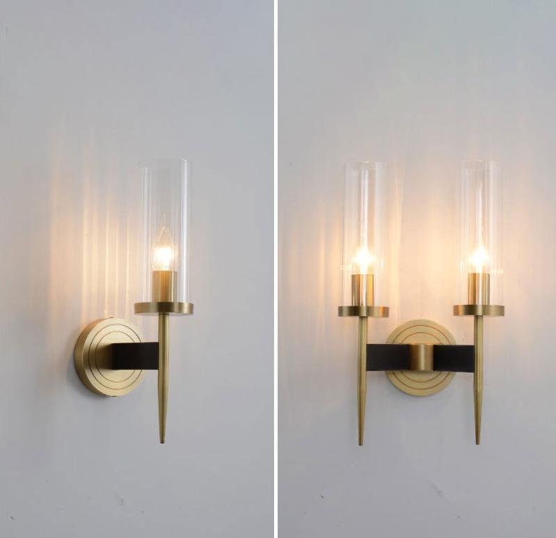 Modern Alouette Brass Wall Sconce Borosilicate Glass Bracket Wall Lamp for Interior Lighting