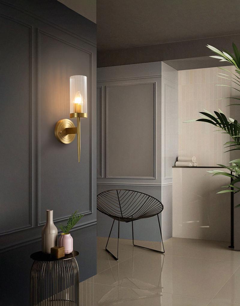Modern Alouette Brass Wall Sconce Borosilicate Glass Bracket Wall Lamp for Interior Lighting