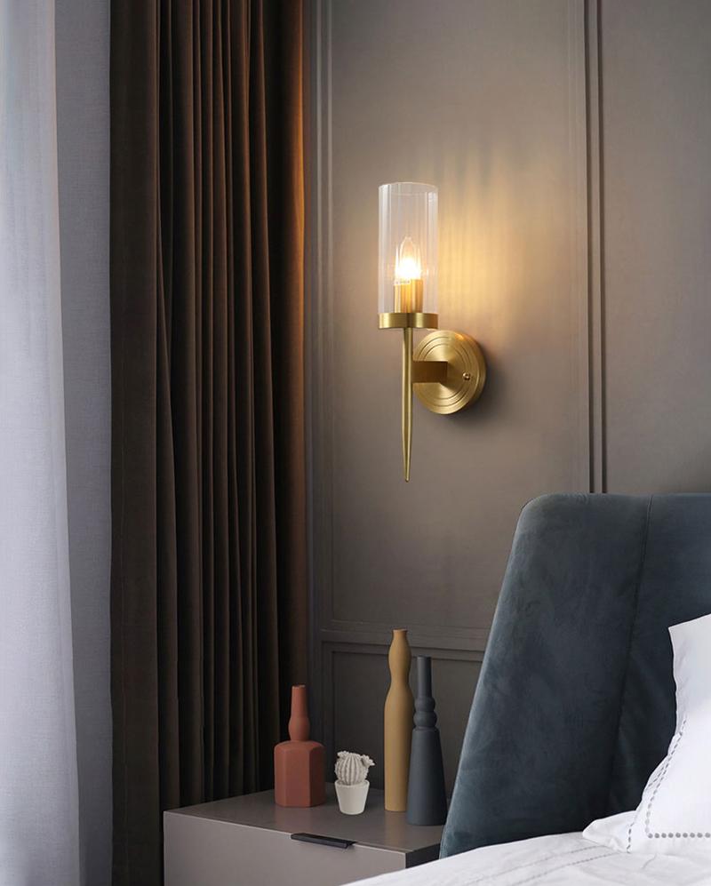 Modern Alouette Brass Wall Sconce Borosilicate Glass Bracket Wall Lamp for Interior Lighting