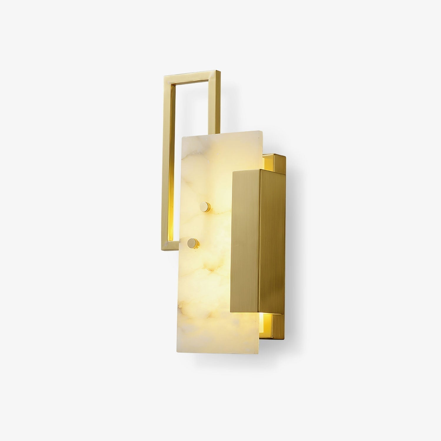 Modern Althea Alabaster LED Wall Sconce with Brass Finish for Living Room Hallway Lighting