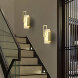 Modern Althea Alabaster LED Wall Sconce with Brass Finish for Living Room Hallway Lighting
