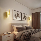 Modern Althea Alabaster LED Wall Sconce with Brass Finish for Living Room Hallway Lighting
