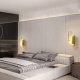 Modern Althea Alabaster LED Wall Sconce with Brass Finish for Living Room Hallway Lighting