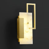 Modern Althea Alabaster LED Wall Sconce with Brass Finish for Living Room Hallway Lighting