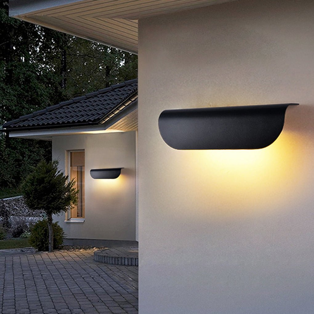 Modern Aluminum Arc Waterproof Outdoor Wall Sconce Minimalist LED Light for Corridor and Porch