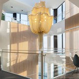 Modern Aluminum Chain Chandelier Shimmering Waterfall Pendant Light for Dining Room