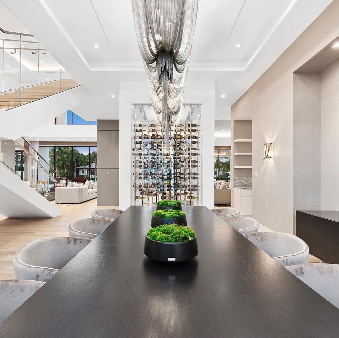 Modern Aluminum Chain Chandelier Shimmering Waterfall Pendant Light for Dining Room