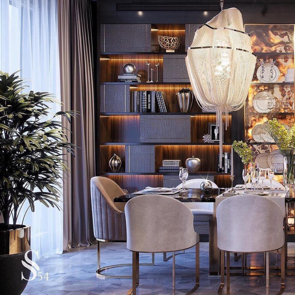 Modern Aluminum Chain Chandelier Shimmering Waterfall Pendant Light for Dining Room