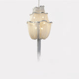 Modern Aluminum Chain Chandelier Shimmering Waterfall Pendant Light for Dining Room