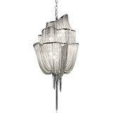 Modern Aluminum Chain Chandelier Shimmering Waterfall Pendant Light for Dining Room