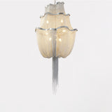 Modern Aluminum Chain Chandelier Shimmering Waterfall Pendant Light for Dining Room