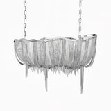 Modern Aluminum Chain Chandelier Shimmering Waterfall Pendant Light for Dining Room
