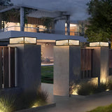 Modern Aluminum Outdoor Solar Post Light Waterproof LED Pillar Lamp for Garden Fence and Deck