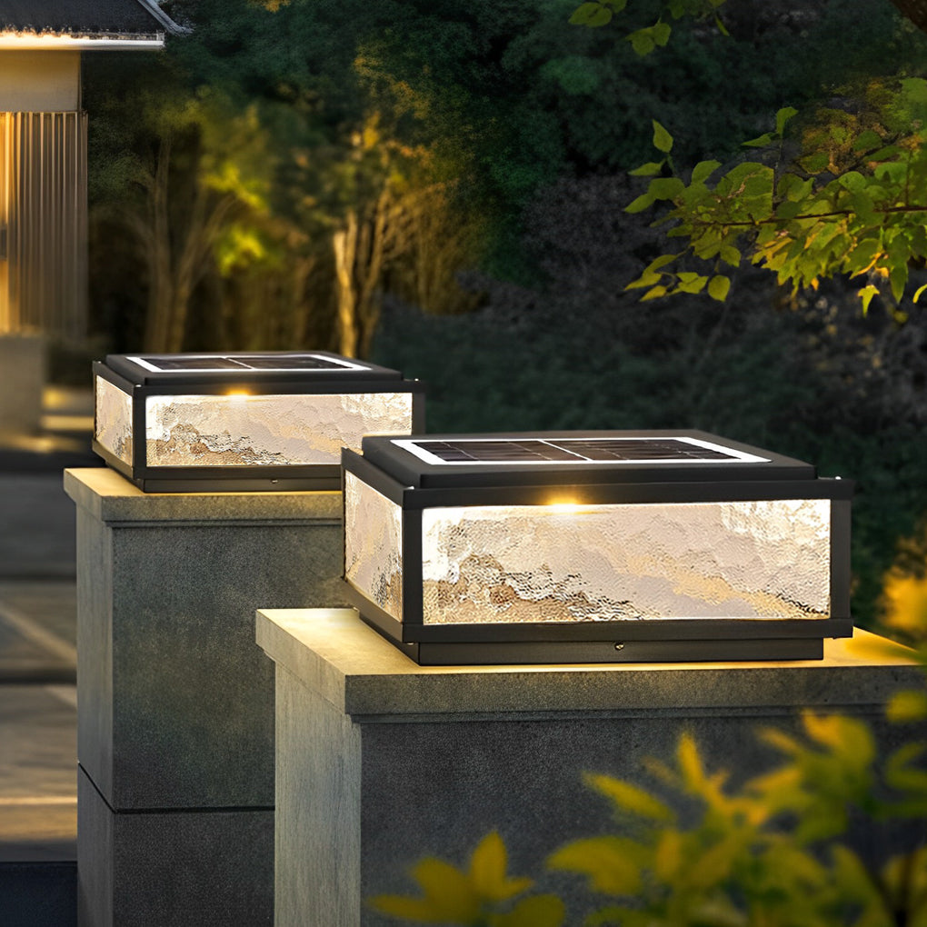 Modern Aluminum Outdoor Solar Post Light Waterproof LED Pillar Lamp for Garden Fence and Deck